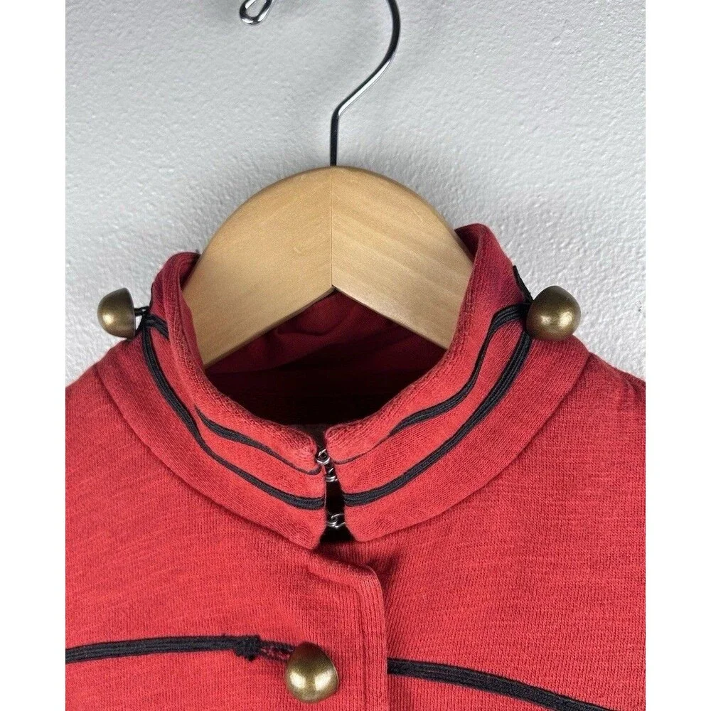 VTG Denim Supply Ralph Lauren Military Army Cropped Slim Band Jacket Size M Red - Picture 8 of 10